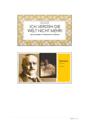 Ich versteh die Welt nicht mehr! Kommunikation mit Menschen mit Demenz.